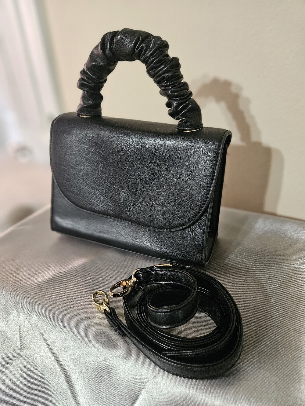 Black Mini Bag With Cross Body Strap